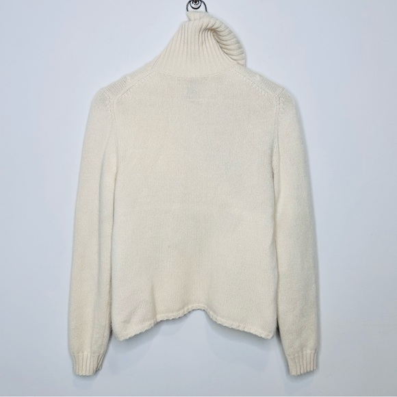 Vintage Cashmere Turtleneck Sweater Fits size Small Cream Y2K Classic - Picture 7 of 14